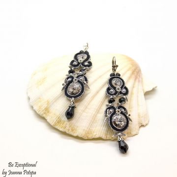 Soutache hand embroidered earrings Vandros
